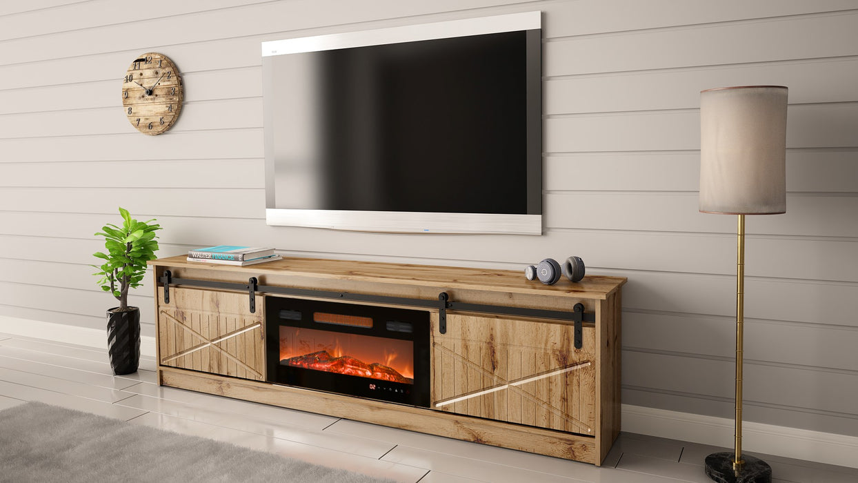 RTV GRANERO + fireplace cabinet 200x56.7x35 oak wotan