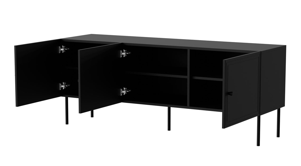 RTV 3D cabinet PALAZZO BIS 151x40x60 black matt