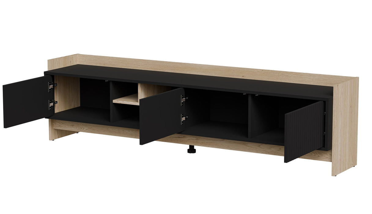 Cama RTV PORTO 3D cabinet 190x38x50 oak/black