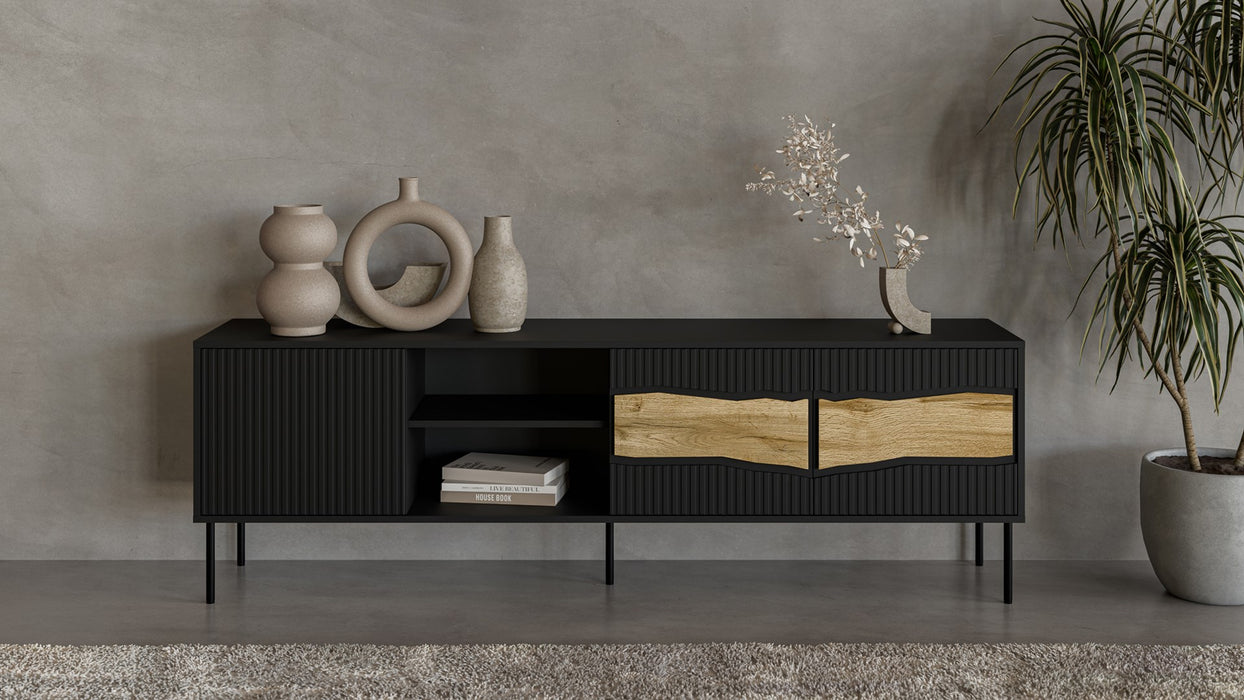 Cama INSERTO 3D1W TV cabinet 190x40x61.5 black + LED