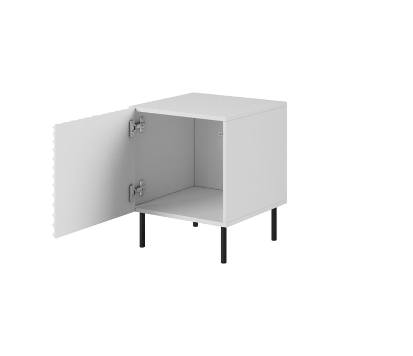 HOLE bedside table 2 pcs. 44x40.5x53.5 cm white matt
