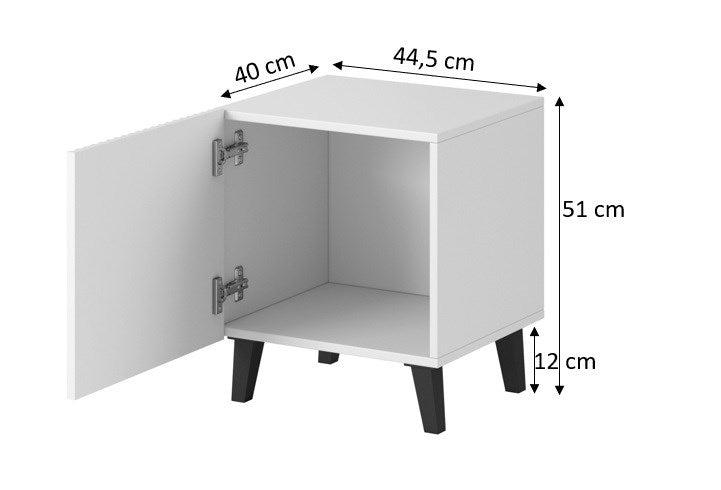 PAFOS bedside table 2 pcs. 45x40x51 cm matte black