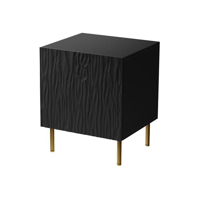 Bedside table 2 pcs. JUNGLE 53.5x40.5x44 black matt + golden legs