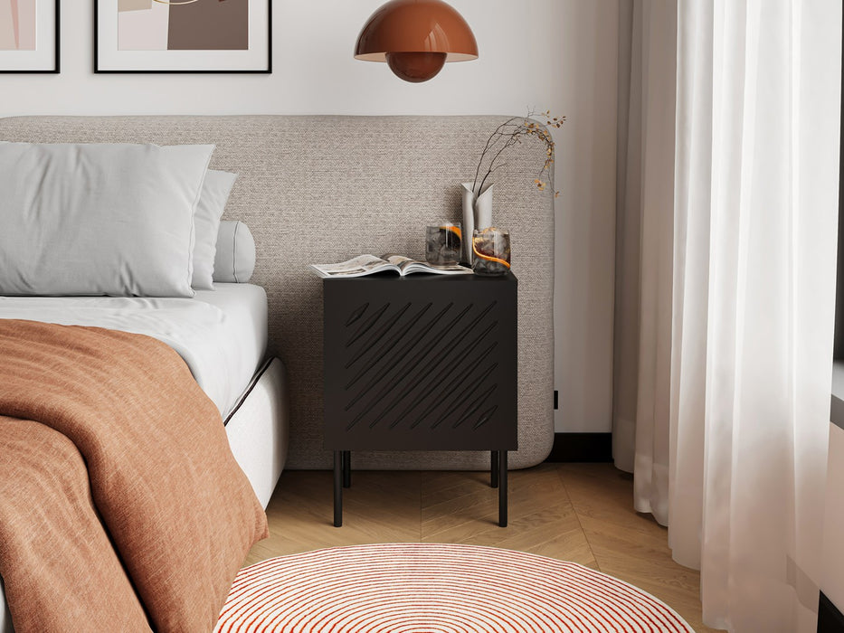 Bedside table 2 pcs. SIENA 44.5x40x59 black matt
