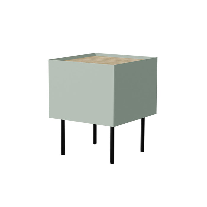 Cama Bedside table, 2 pcs. FELLINI 40x41x60 olive + oiled oak top