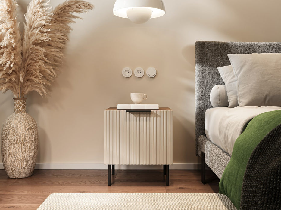 Cama Bedside cabinet, 2 pcs. ALMERA 50x42x44 walnut/cashmere