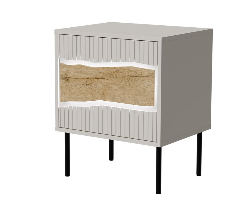 Cama Bedside cabinet, 2 pcs. INSERTO 50x40x61.5 cashmere + LED