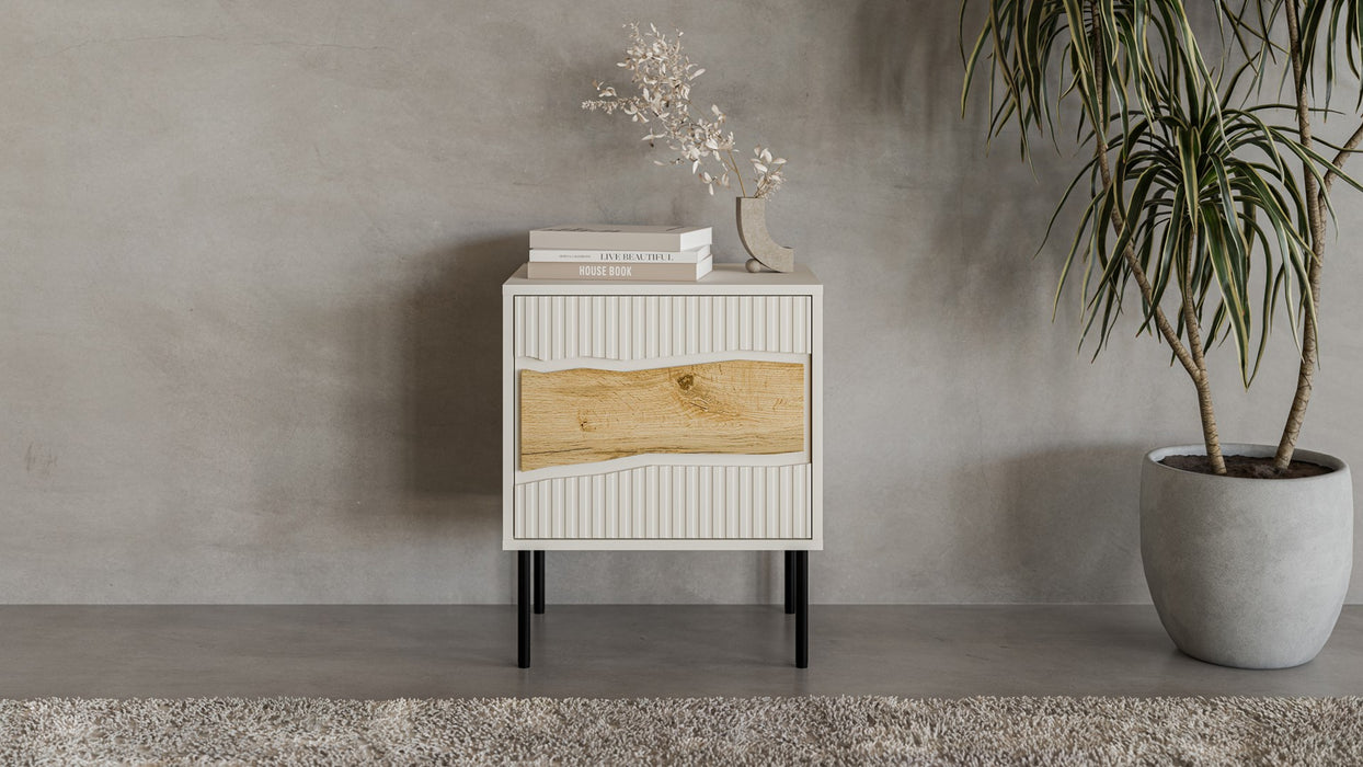 Cama Bedside cabinet, 2 pcs. INSERTO 50x40x61.5 cashmere + LED