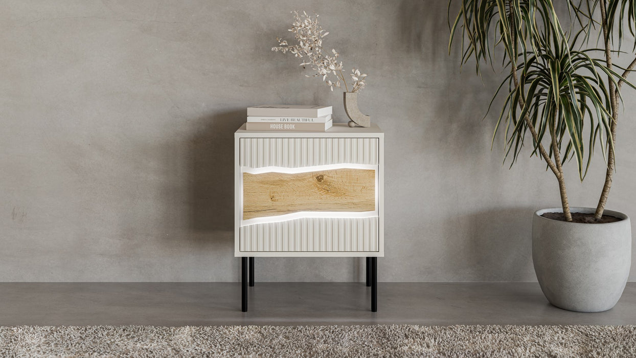 Cama Bedside cabinet, 2 pcs. INSERTO 50x40x61.5 cashmere + LED