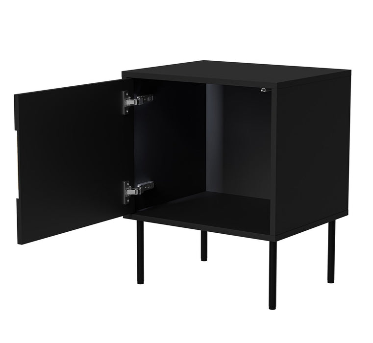 Cama INSERTO bedside cabinet, 2 pcs, 50x40x61.5 cm, black + LED