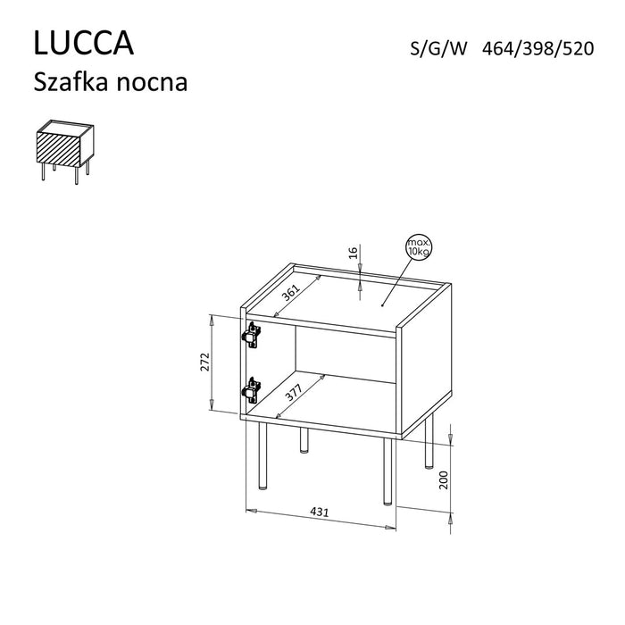 Cama LUCCA bedside cabinet, 2 pcs, 47x40x52, white