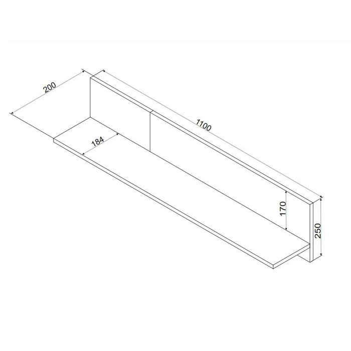 Cama MERCI shelf 110x20x25 black/oak artisan - Furniture wooden shelvesPOL-DRE<<<Furniture shelvesPOL<<<ActionPL