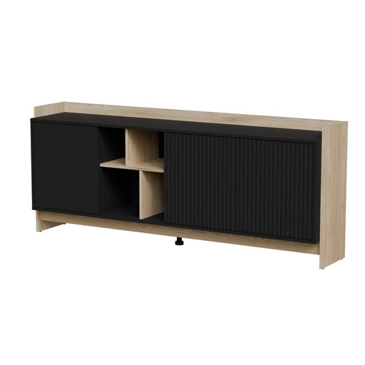 Cama PORTO 3D chest of drawers 190x38x77 oak/black - Chests of drawers made of furniture