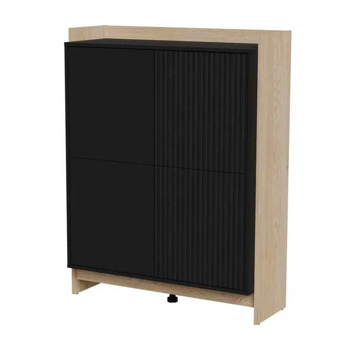 Cama PORTO chest of drawers 100x38x130 oak/black - Chests of drawers made of furniture