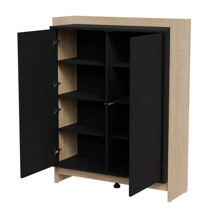 Cama PORTO chest of drawers 100x38x130 oak/black - Chests of drawers made of furniture