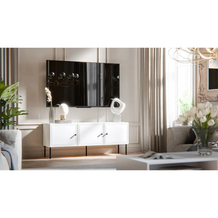 Cama RTV 3D cabinet PALAZZO BIS 151x40x60 white matt - TV cabinets made of furniture boardSTV-ZPM<<<TV