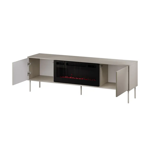 Cama RTV cabinet EF + fireplace black TRESSE 180x40x54.5 cashmere matt - TV cabinets made of furniture