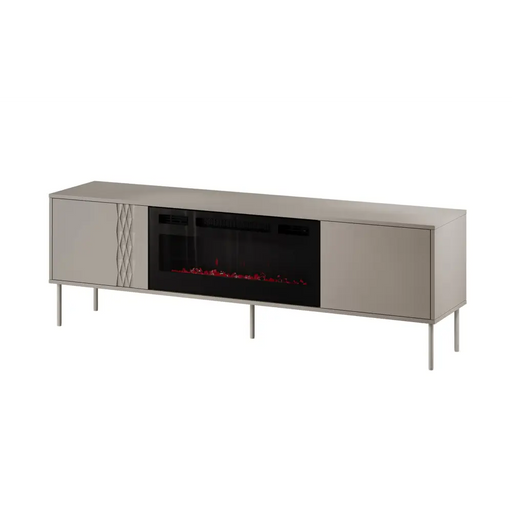 Cama RTV cabinet EF + fireplace black TRESSE 180x40x54.5 cashmere matt - TV cabinets made of furniture