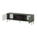 Cama RTV cabinet EF + fireplace black TRESSE 180x40x54.5 matte green - TV cabinets made of furniture boardSTV-ZPM<<<TV