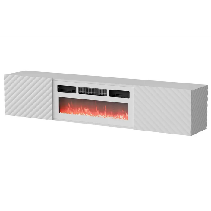 Cama RTV cabinet LARA 183x35x37 white matt + white mantelpiece - TV cabinets made of furniture boardSTV-ZPM<<<TV