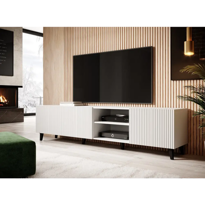 Cama RTV cabinet PAFOS 200x42x52 White matt - TV cabinets made of furniture boardSTV-ZPM<<<TV cabinetsSTV<<<ActionPL