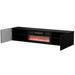 Cama RTV cabinet TULA 183x35x37 black matt + black fireplace - TV cabinets made of furniture boardSTV-ZPM<<<TV