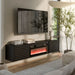 Cama RTV cabinet TULA 183x35x37 black matt + black fireplace - TV cabinets made of furniture boardSTV-ZPM<<<TV