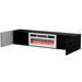 Cama RTV cabinet TULA 183x35x37 black matt + white fireplace - TV cabinets made of furniture boardSTV-ZPM<<<TV