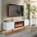 Cama RTV cabinet TULA 183x35x37 white matt + black fireplace - TV cabinets made of furniture boardSTV-ZPM<<<TV