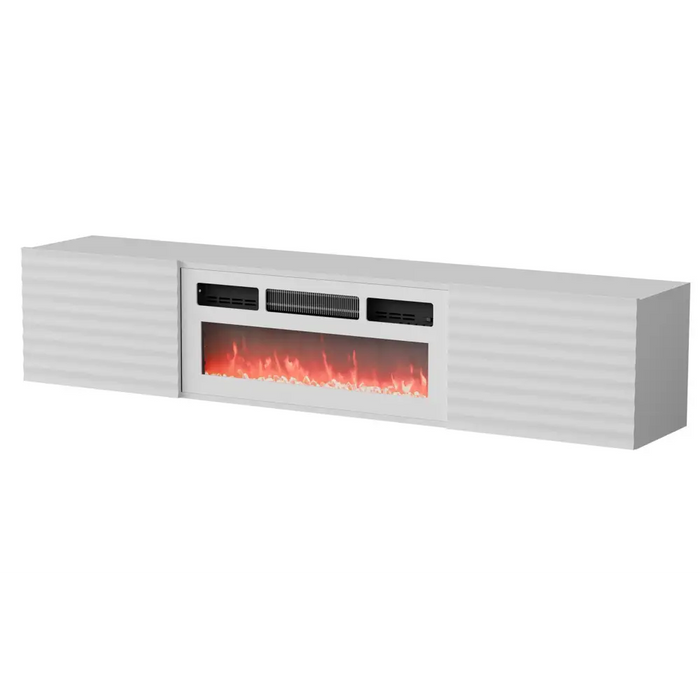 Cama RTV Cabinet TULA 183x35x37 white matt + white mantelpiece - TV cabinets made of furniture boardSTV-ZPM<<<TV