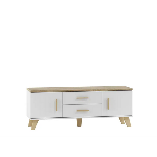 Cama RTV stand LOTTA 140cm white + sonoma oak - TV cabinets made of furniture boardSTV-ZPM<<<TV cabinetsSTV<<<ActionPL