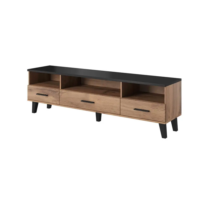 Cama RTV stand LOTTA 180cm wotan oak + mat black - TV cabinets made of furniture boardSTV-ZPM<<<TV