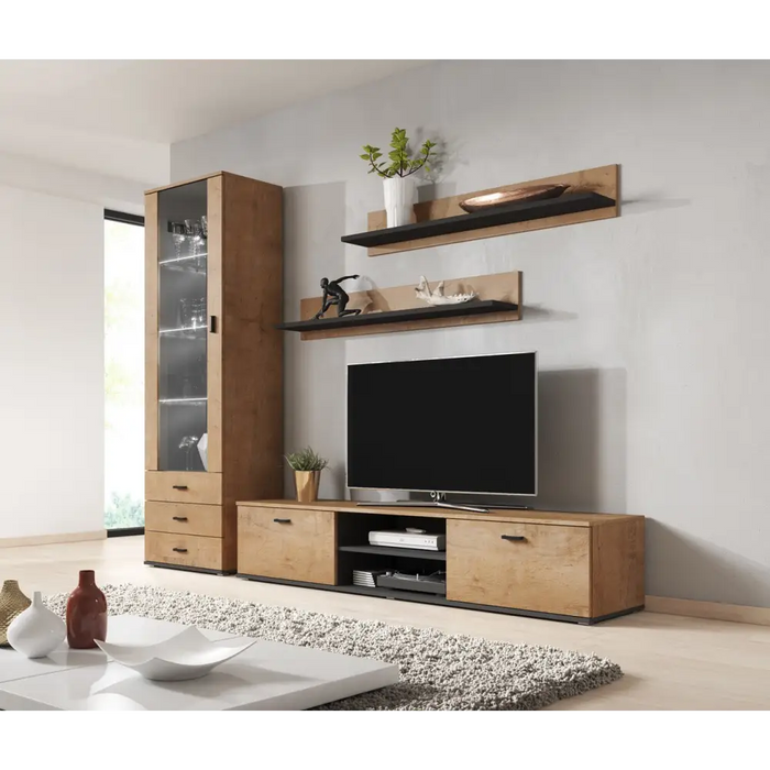 Cama set of two shelves 125cm SOHO lefkas oak/black - Furniture wooden shelvesPOL-DRE<<<Furniture shelvesPOL<<<ActionPL