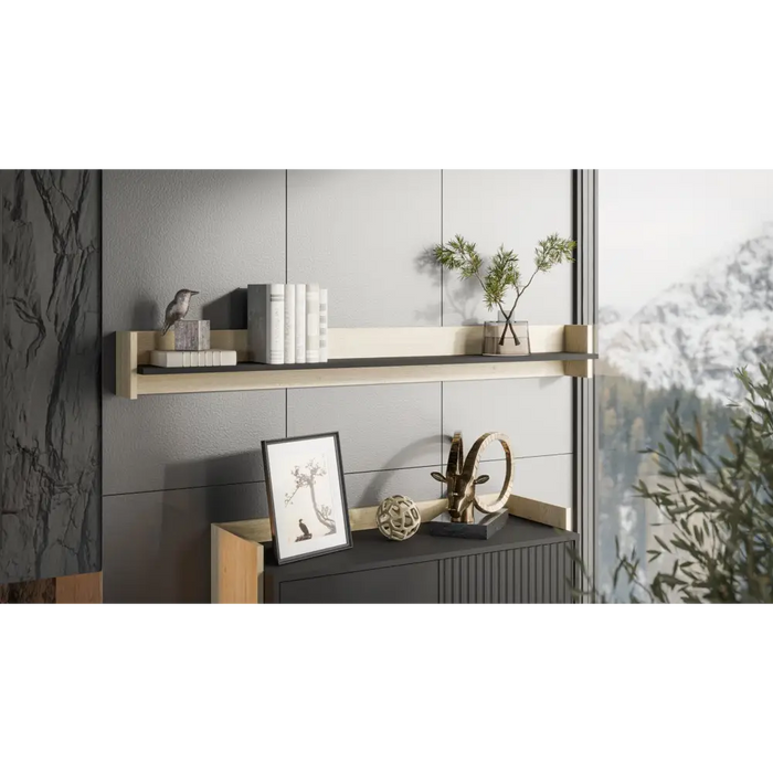 Cama Shelf PORTO 150x18x16.5 oak/black - Furniture wooden shelvesPOL-DRE<<<Furniture shelvesPOL<<<ActionPL