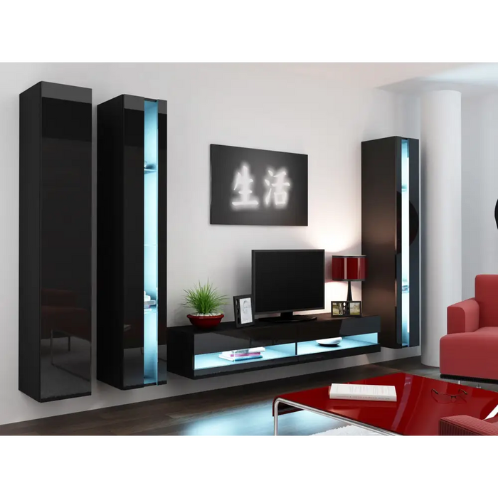 Cama Shelf unit VIGO NEW 180/40/30 black/black gloss - Wooden shelvesRGA-DRE<<<ShelvesRGA<<<ActionPL