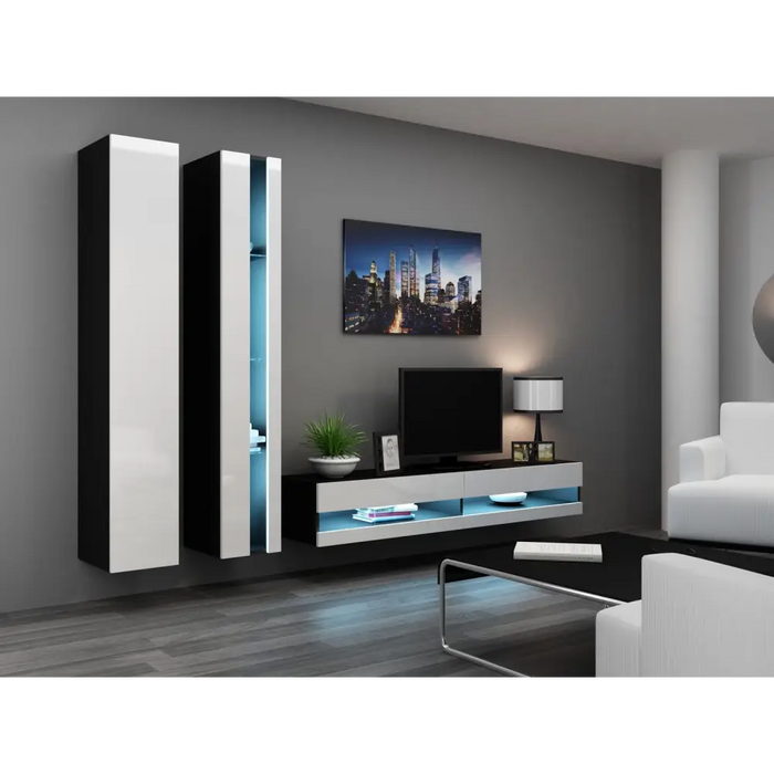 Cama Shelf unit VIGO NEW 180/40/30 black/white gloss - Wooden shelvesRGA-DRE<<<ShelvesRGA<<<ActionPL