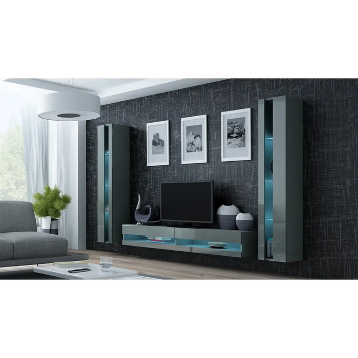 Cama Shelf unit VIGO NEW 180/40/30 grey/grey gloss - Wooden shelvesRGA-DRE<<<ShelvesRGA<<<ActionPL