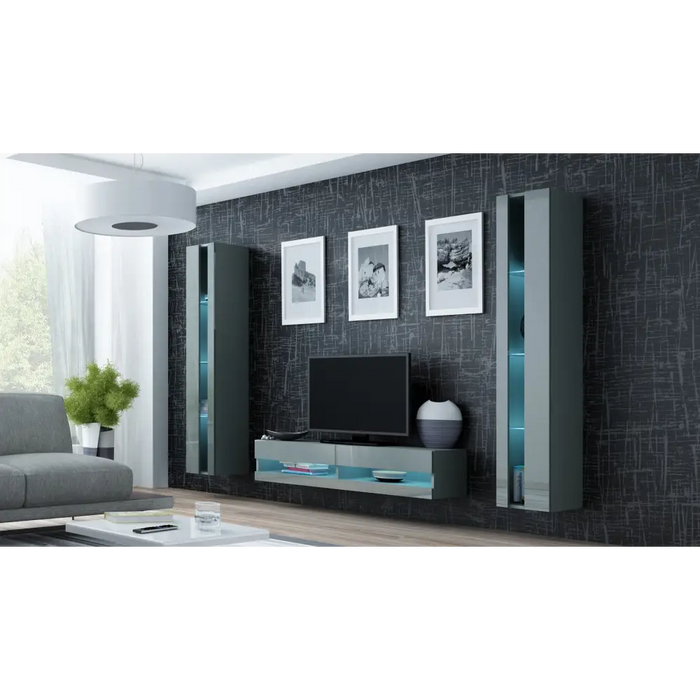 Cama Shelf unit VIGO NEW 180/40/30 grey/grey gloss - Wooden shelvesRGA-DRE<<<ShelvesRGA<<<ActionPL