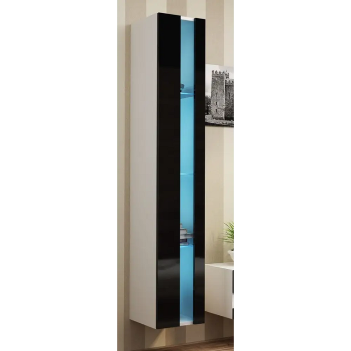 Cama Shelf unit VIGO NEW 180/40/30 white/black gloss - Wooden shelvesRGA-DRE<<<ShelvesRGA<<<ActionPL