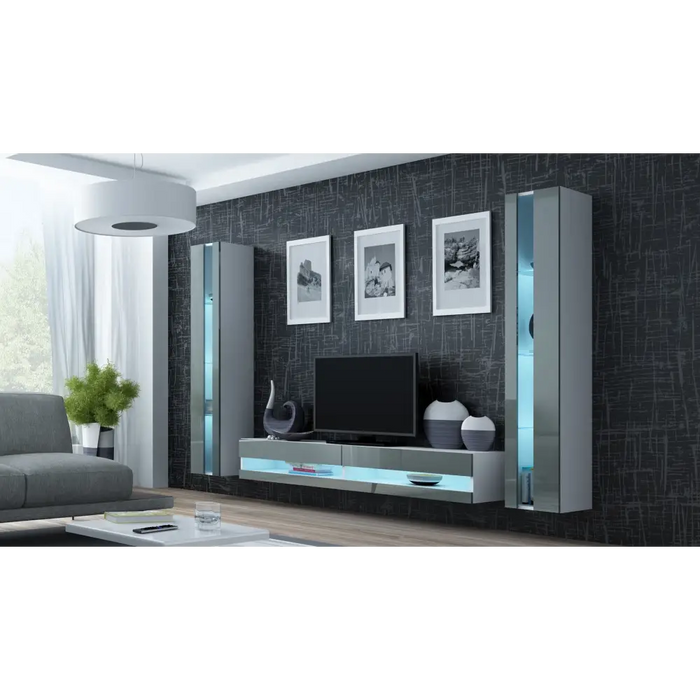Cama Shelf unit VIGO NEW 180/40/30 white/grey gloss - Wooden shelvesRGA-DRE<<<ShelvesRGA<<<ActionPL