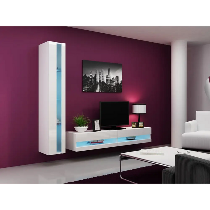 Cama Shelf unit VIGO NEW 180/40/30 white/white gloss - Wooden shelvesRGA-DRE<<<ShelvesRGA<<<ActionPL