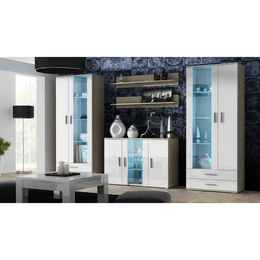 Cama sideboard 120 cm SOHO S7 sonoma oak/white gloss - Chests of drawers made of furniture