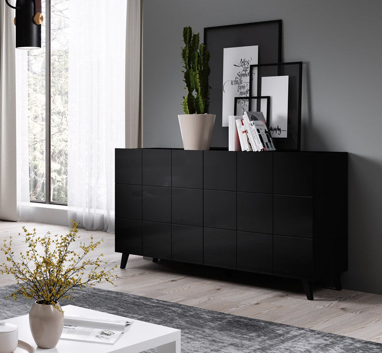 Cama sideboard 2D REJA black gloss/black gloss - Chests of drawers made of furniture boardKOY-ZPM<<<ChestsKOY<<<ActionPL