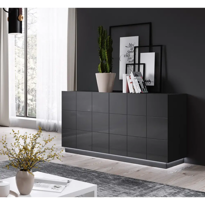 Cama sideboard 2D REJA graphite grey gloss/graphite grey gloss - Chests of drawers made of furniture