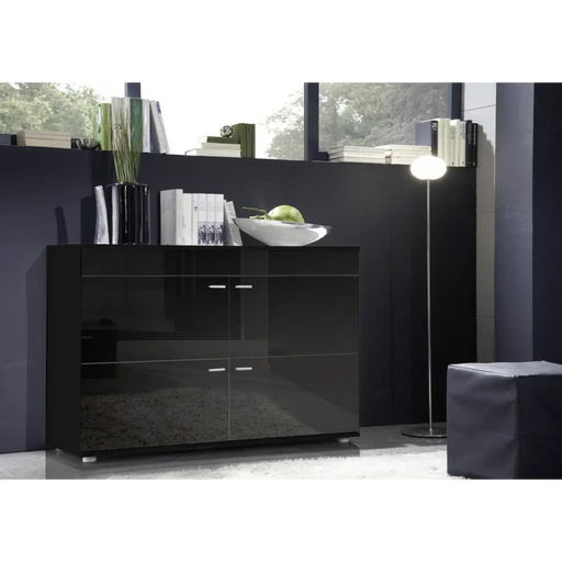 Cama sideboard LOGO II NIGHT 120/42/78 black/black gloss - Chests of drawers made of furniture