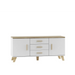 Cama sideboard LOTTA 150 2D3S white + sonoma oak - Chests of drawers on a wooden baseKOY-DRP<<<ChestsKOY<<<ActionPL