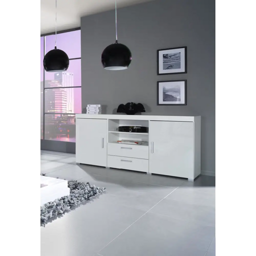 Cama sideboard SAMBA white/white gloss - Chests of drawers made of furniture boardKOY-ZPM<<<ChestsKOY<<<ActionPL