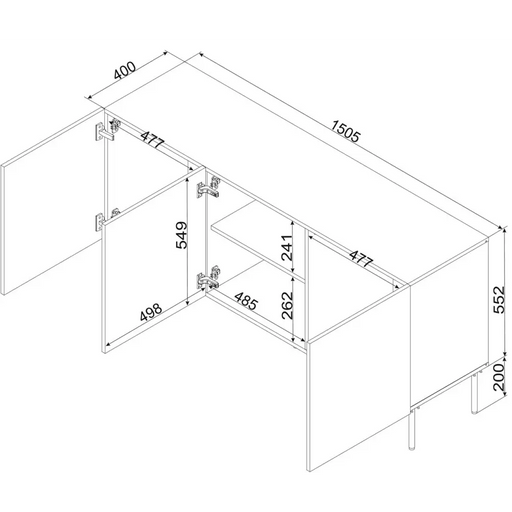 Cama SIENA chest of drawers 150,5x40x75 matt cashmere - Chests of drawers made of furniture