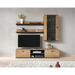 Cama SOHO 5 set (RTV180 cabinet + wall unit + shelves) oak lefkas + black - Modern wall unitsMES-NOW<<<Wall