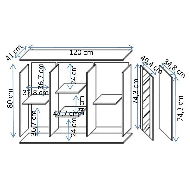 Cama SOHO chest of drawers 120x41x80 cashmere + black - Chests of drawers made of furniture